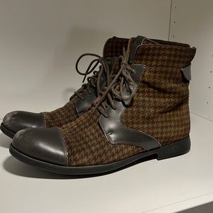 CAMPER 39 US 8 or 9 Alicante Captoe Oxford booties Houndstooth